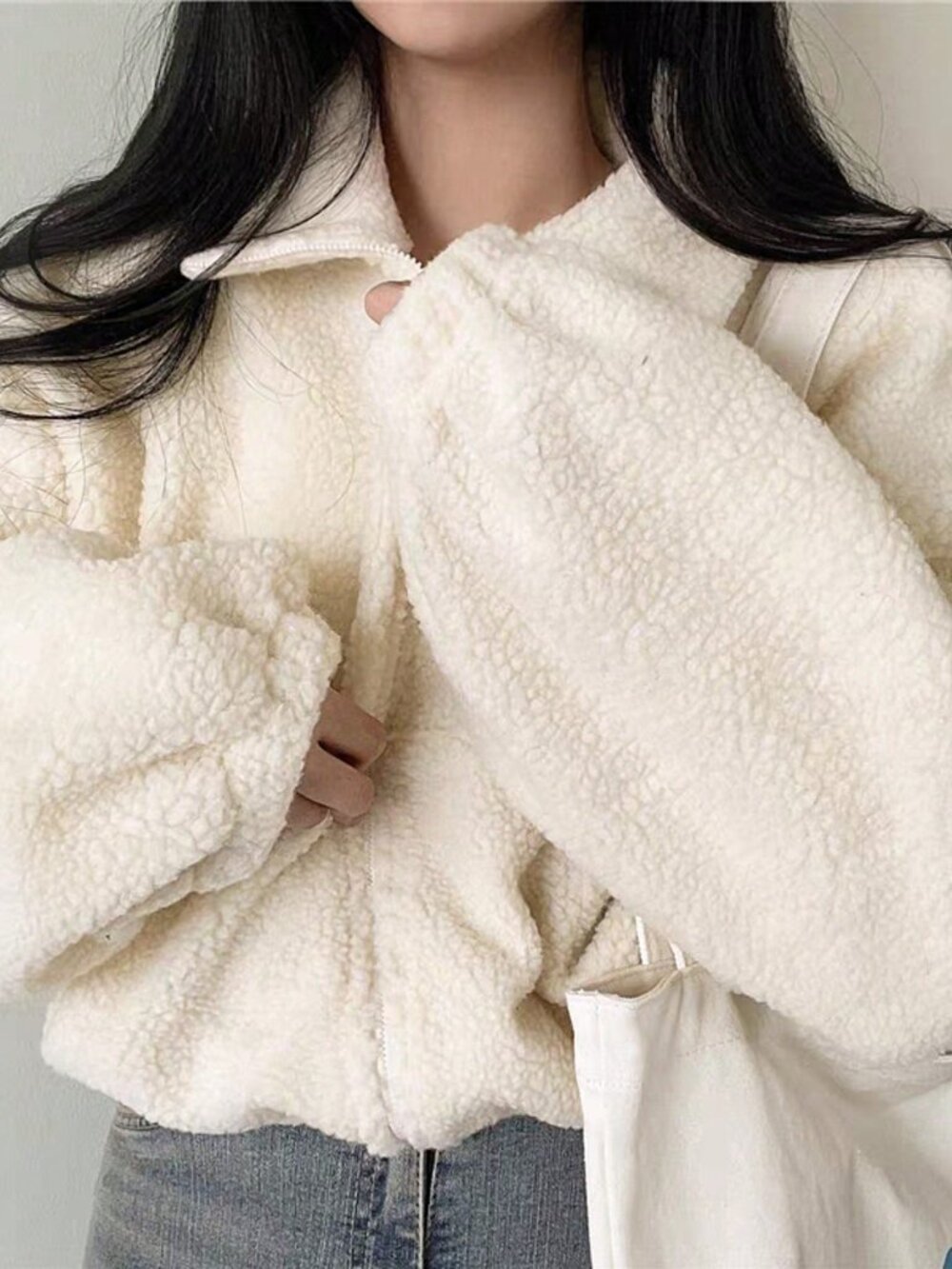 Apricot Casual Women's Elegant Zip-Up Short Teddy Coat - Picture 6 of 11
